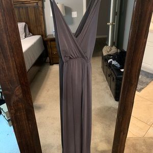 Gray silk maxi dress